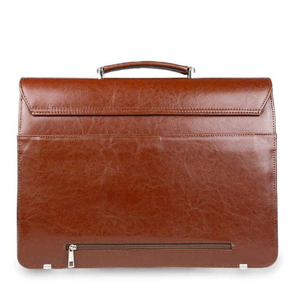 Skórzana teczka męska na ramię aktówka brązowa - Pavone Nero Savio 2287 BR