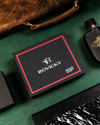 Duzy skorzany portfel meski z systemem RFID