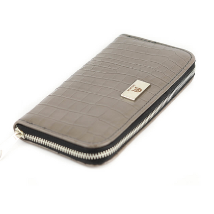 P-02 Portfel skórzany Korona - szary C KEMER