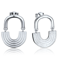 MINET Nowoczesne srebrne kolczyki