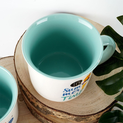 Kubek porcelanowy z dekorem cocktails 380 ml