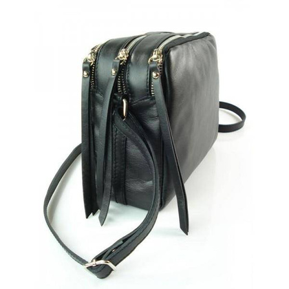 DUŻA LISTONOSZKA A5 TRZY KOMORY SKÓRZANA TOREBKA CZARNA VP333N