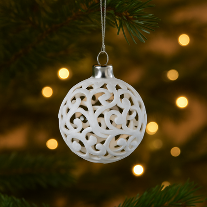 Komplet bombek bożonarodzeniowych 100szt. w opakowaniu białe BSN40