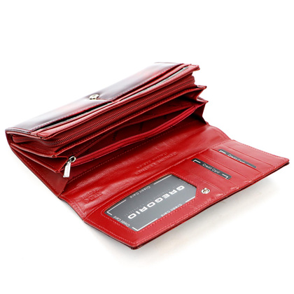 Portfel damski skórzany PELLUCCI FF-106 czerwony