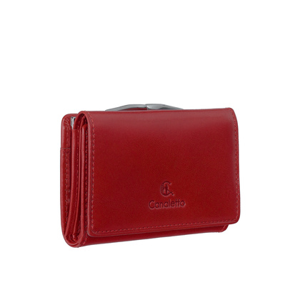 Czerwony damski portfel Canaletto ze skóry licowej – RFID, funkcjonalność i elegancja PD1224s8 RFID