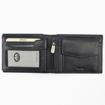 Portfel męski skórzany EL FORREST 892/A RFID Czarny