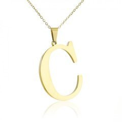 Naszyjnik stal chirurgiczna literka platerowana złotem NST100C