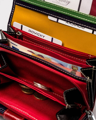 Stylowy portfel z kolorowej skóry naturalnej