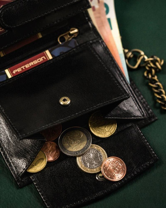 Portfel męski ze skóry naturalnej z łańcuchem