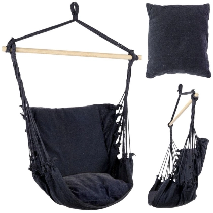 Hamak brazylijski fotel podwieszany huśtawka grafitowy