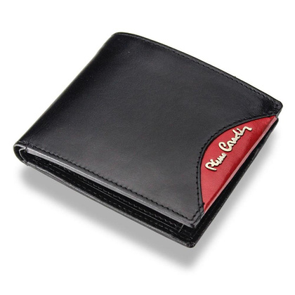 Portfel męski skórzany PIERRE CARDIN TILAK29 8824 RFID Czarny / Czerwony