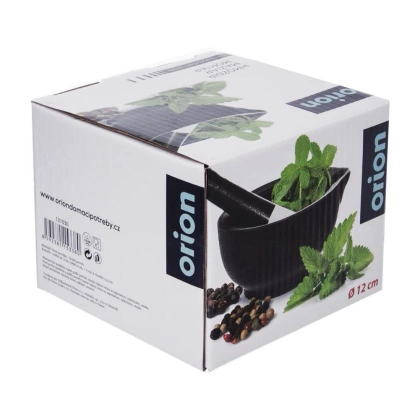 Moździerz kuchenny z tłuczkiem do ucierania przypraw ziół orzechów porcelanowy czarny 12 cm