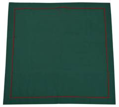 Obrus zielony z czerwoną oblamówką 140x270cm