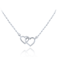 MINET Złoty naszyjnik z białego złota z sercami Au 585/1000 1,70g
