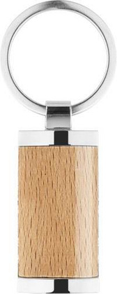 Zestaw upominkowy FRED składający się z długopisu oraz breloka wykonanych z metalu i drewna