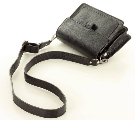 MARCO MAZZINI Torebka listonoszka skórzana messenger italian design czarna - min. zamówienie 20 / 50 / 100 szt.