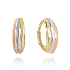 MINET Trójkolorowe srebrne kolczyki