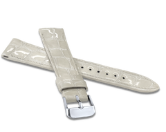 LAVVU Biały szyty pasek lakierowany CROCO OCALA z luksusowej skóry Top Grain - 16