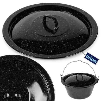 Pokrywka do kociołka emaliowana czarna 36 cm