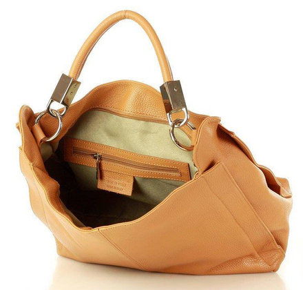 MARCO MAZZINI Miejska torebka skórzana vera pelle classico camel - min. zamówienie 20 / 50 / 100 szt.