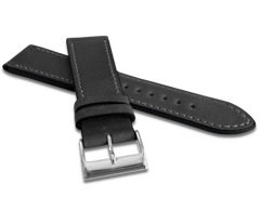 LAVVU Ciemnoszary szyty pasek Slim z luksusowej skóry Top Grain - 24