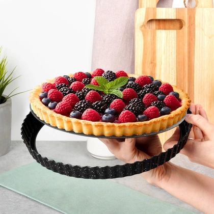 Forma do tarty granitowa z wyjmowanym dnem 28x3 cm