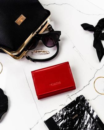 Skórzany portfel z podwójną przegrodą na bilon