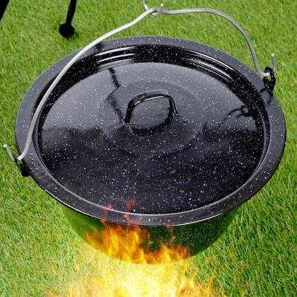 Pokrywka do kociołka emaliowana czarna 36 cm