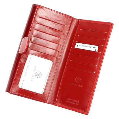 Portfel damski skórzany PELLUCCI NL-122 czerwony