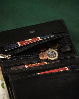 Meski portfel ze skory naturalnej