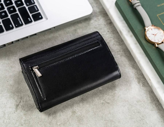 Duży portfel damski z bydlęcej skóry naturalnej