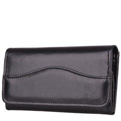 Portfel damski skórzany KEMER P17 Czarny - min. zamówienie 20 / 50 / 100 szt.