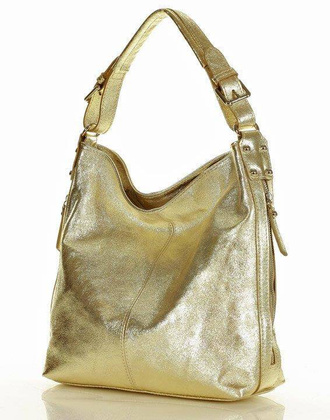 MARCO MAZZINI Elegancka torebka na ramię skóra savuage złota - min. zamówienie 20 / 50 / 100 szt.