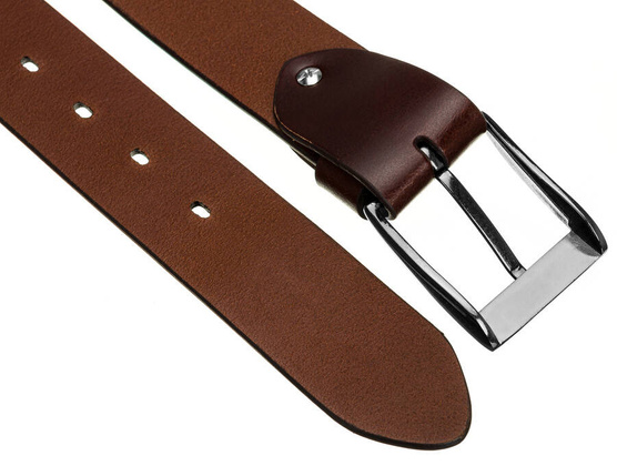 Szeroki uniwersalny pasek meski ze skory naturalnej licowej