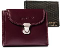 Skórzany portfel damski z ozdobnym zapięciem