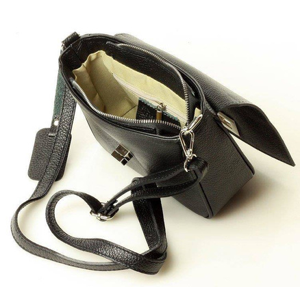 MARCO MAZZINI Torebka skórzana przez ramię crossbody classic flap czarna - min. zamówienie 20 / 50 / 100 szt.