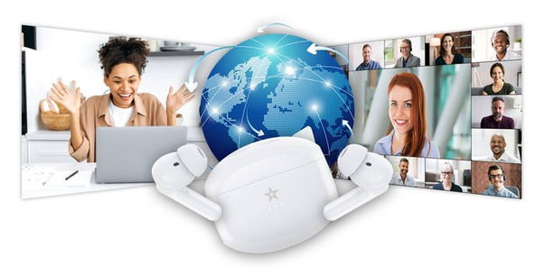 Słuchawki bezprzewodowe Giewont RealSound PRO ANC ENC GWS800-2 Białe