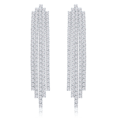 MINET Luksusowe kolczyki srebrne z białymi cyrkoniami