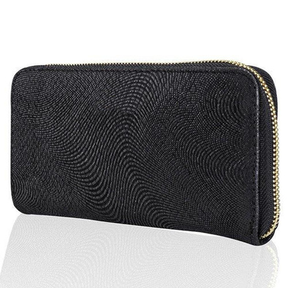 Portfel damski skórzany KEMER SOLIER P05 Czarny Wąż - min. zamówienie 20 / 50 / 100 szt.
