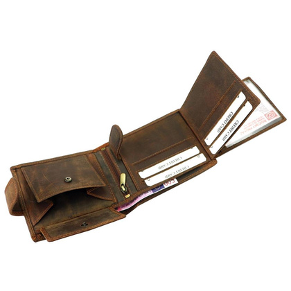 Portfel męski skórzany L895-009 Brązowy