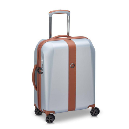 Delsey Promenade Hard mała srebrna walizka kabinowa na kółkach 55 cm