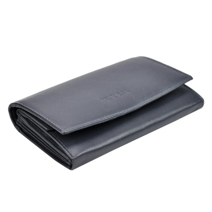 Podłużny portfel damski z bydlęcej skóry naturalnej — Cavaldi