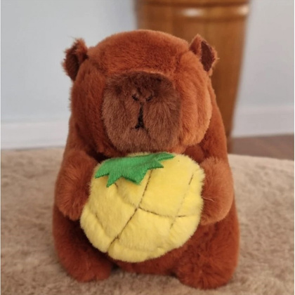 Brelok do kluczy pluszowa, puchata Kapibara naciągane owoce 1szt. LOSOWY MODEL BRL395