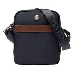 Torba reporterska Button Navy & Brown