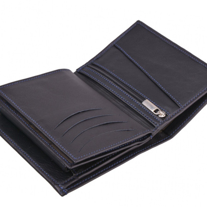 Portfel męski skórzany KEMER P31 LK Czarny / Granatowy - min. zamówienie 20 / 50 / 100 szt.