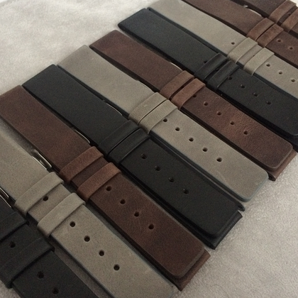 LAVVU Ciemnobrązowy gładki pasek PLAIN z luksusowej skóry Top Grain - 24