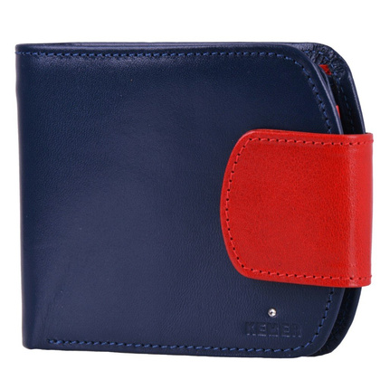 Portfel damski skórzany KEMER D15 Granatowo - min. zamówienie 20 / 50 / 100 szt.
