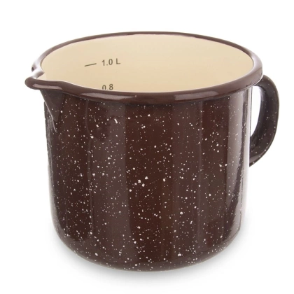 Kubek z miarką garnek emaliowany retro 1,2 l 12 cm