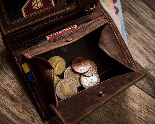 Skórzany, duży portfel męski bez zapięcia