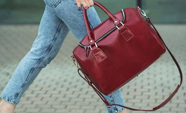 Skórzana torba weekendowa Dratford SL27 burgundowa - min. zamówienie 20 / 50 / 100 szt.